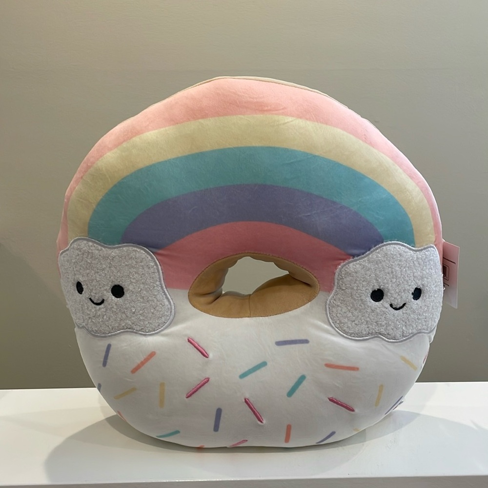 NWT 15” Smoochy Pals Rainbow Donut 🌈 with Sprinkles Squishy Plush by Linzy Toys